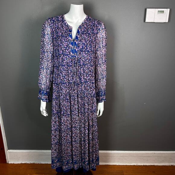 Revolve Saylor Ina Maxi Dress Floral Large blue boho cottagecore - Picture 2 of 13